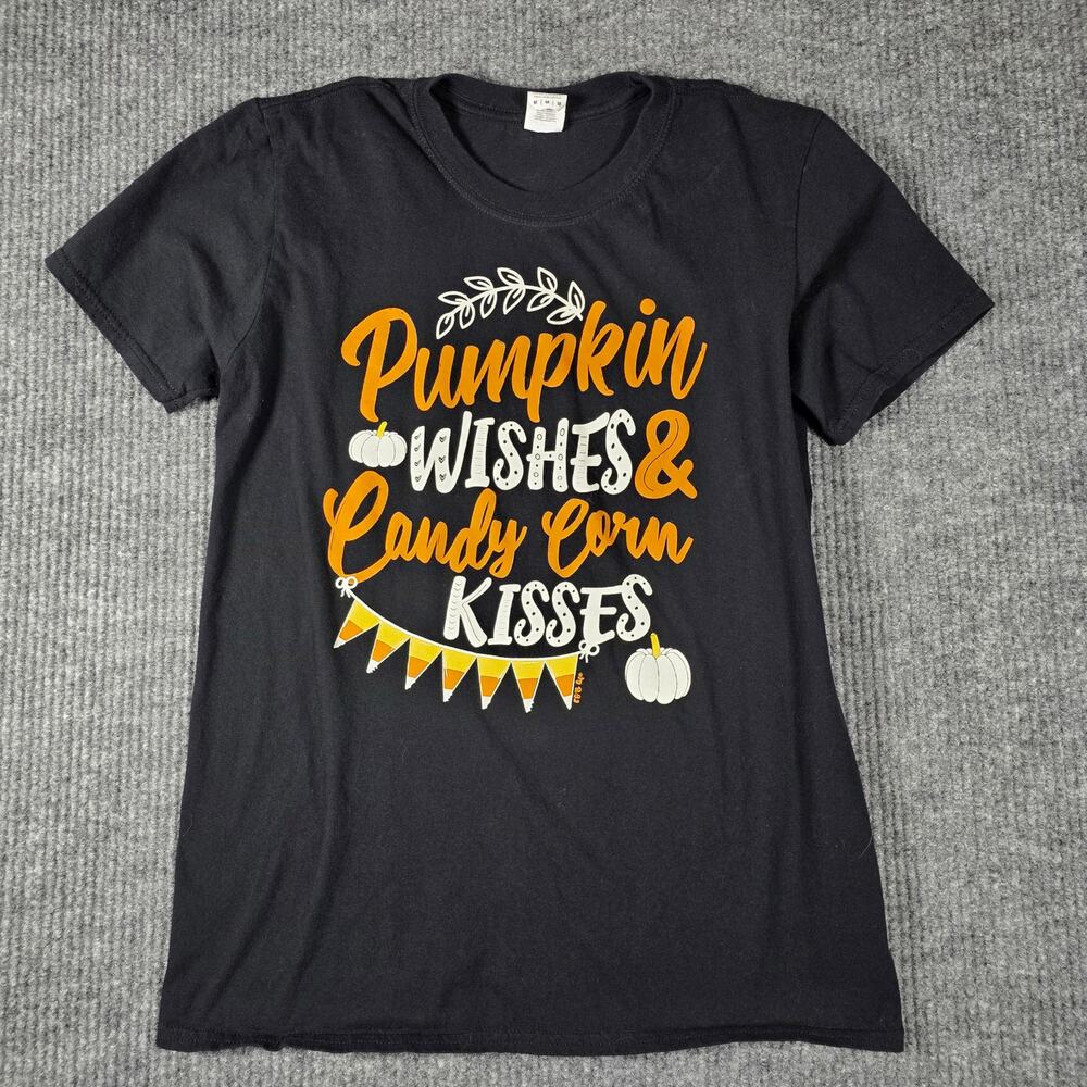 Halloween Pumpkin Wishes Candy Corn Graphic Tee Shirt Medium